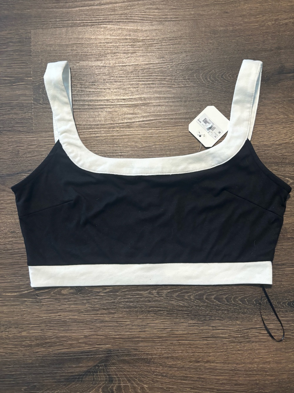 NWT Black and White Crop Tank Top